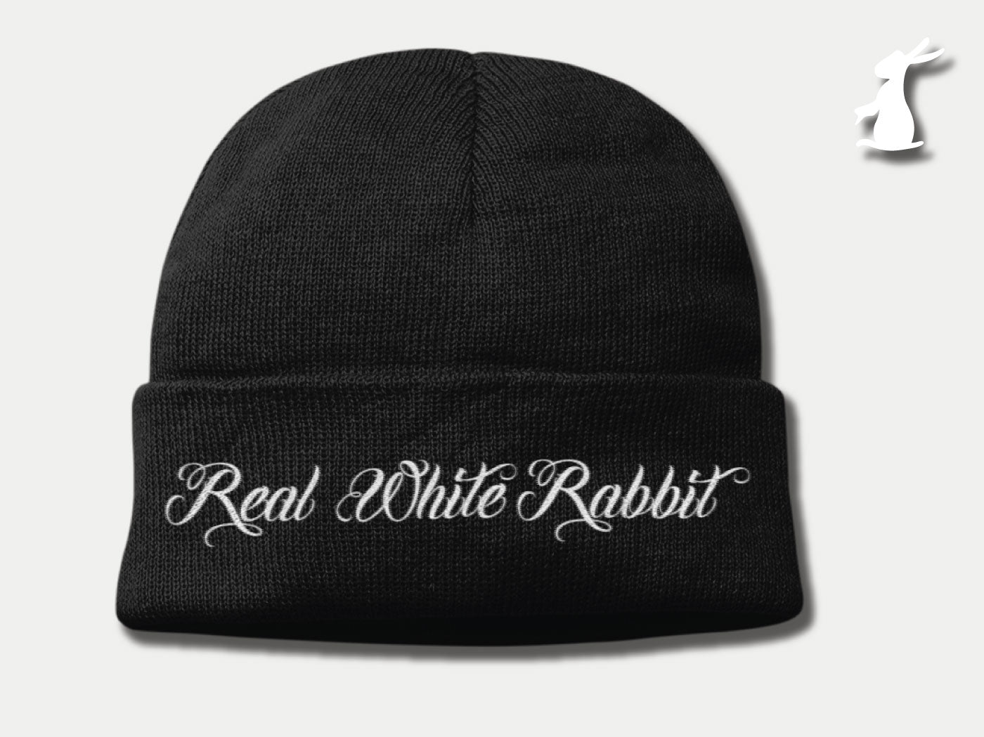 Real White Rabbit Beanie