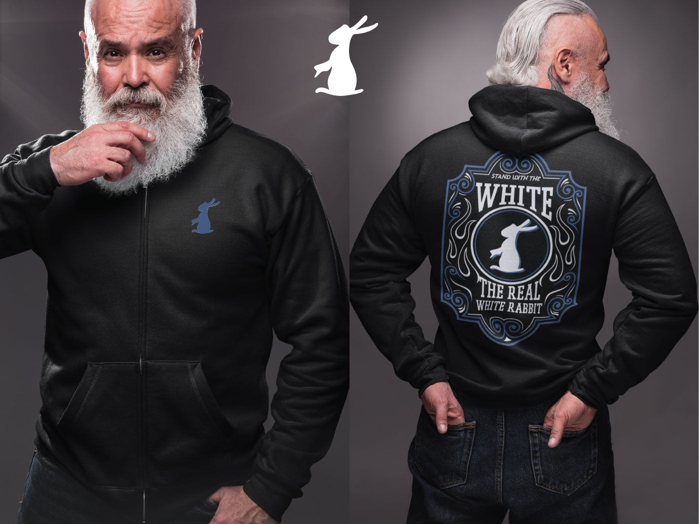 Stand with the White Zip-up Hoodie