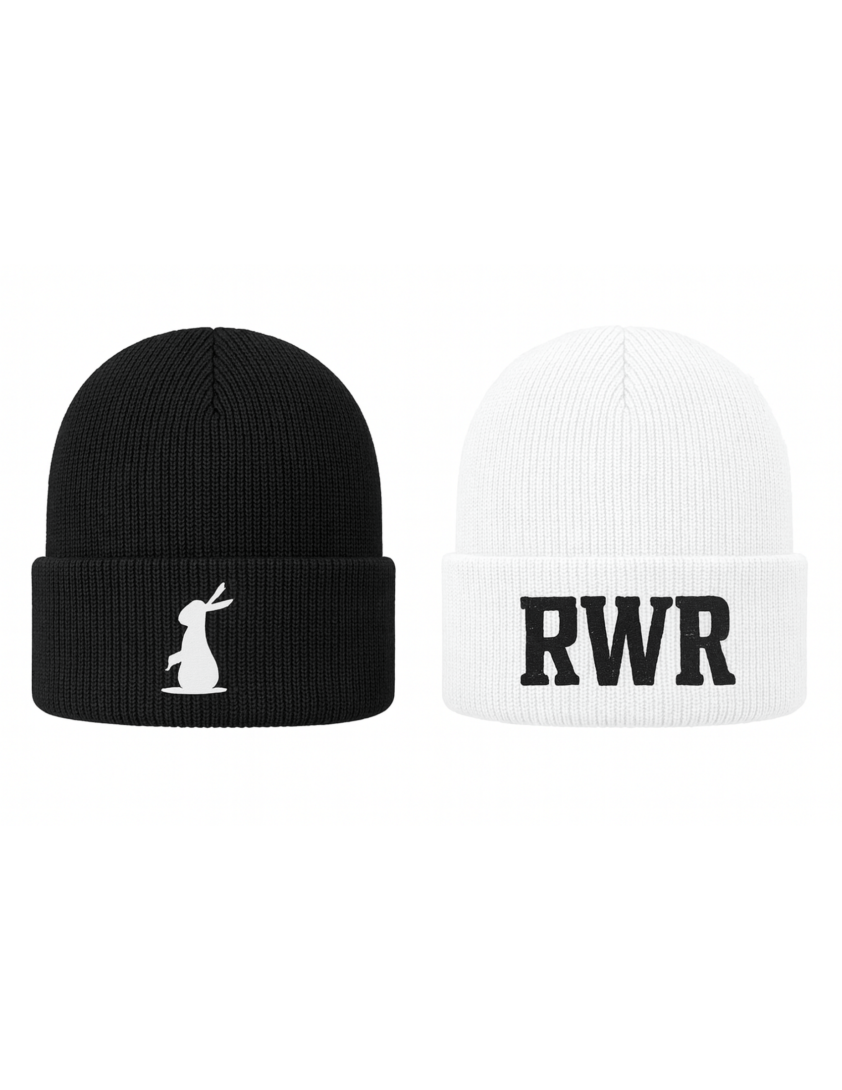 Real White Rabbit Beanie
