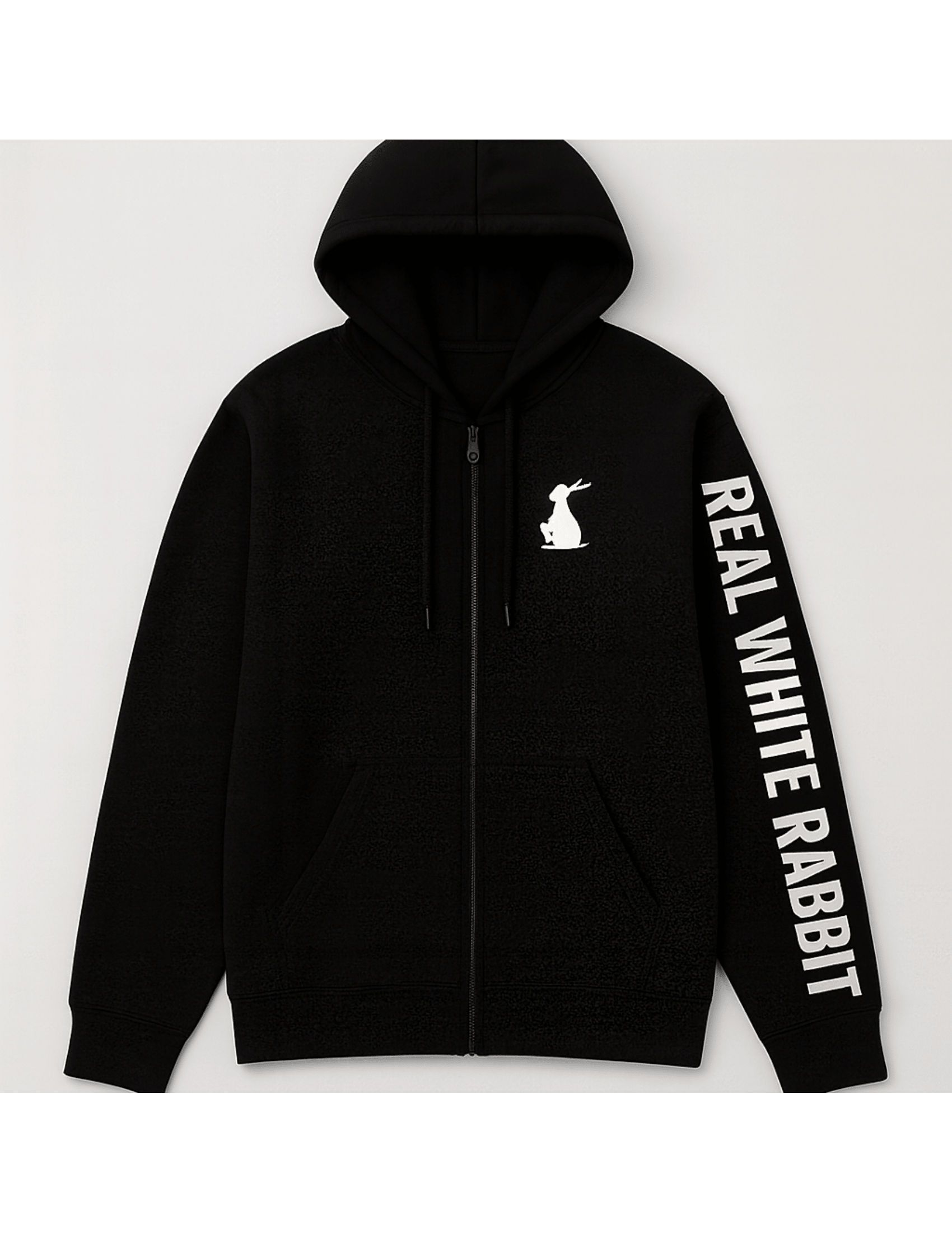 Real White Rabbit Hoodie Zip-Up